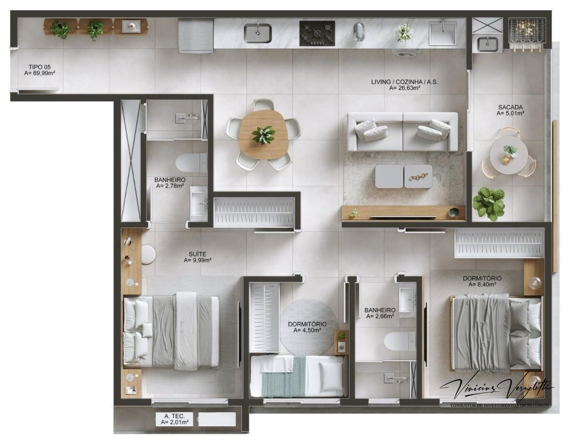 Apartamento à venda com 3 quartos, 69m² - Foto 26