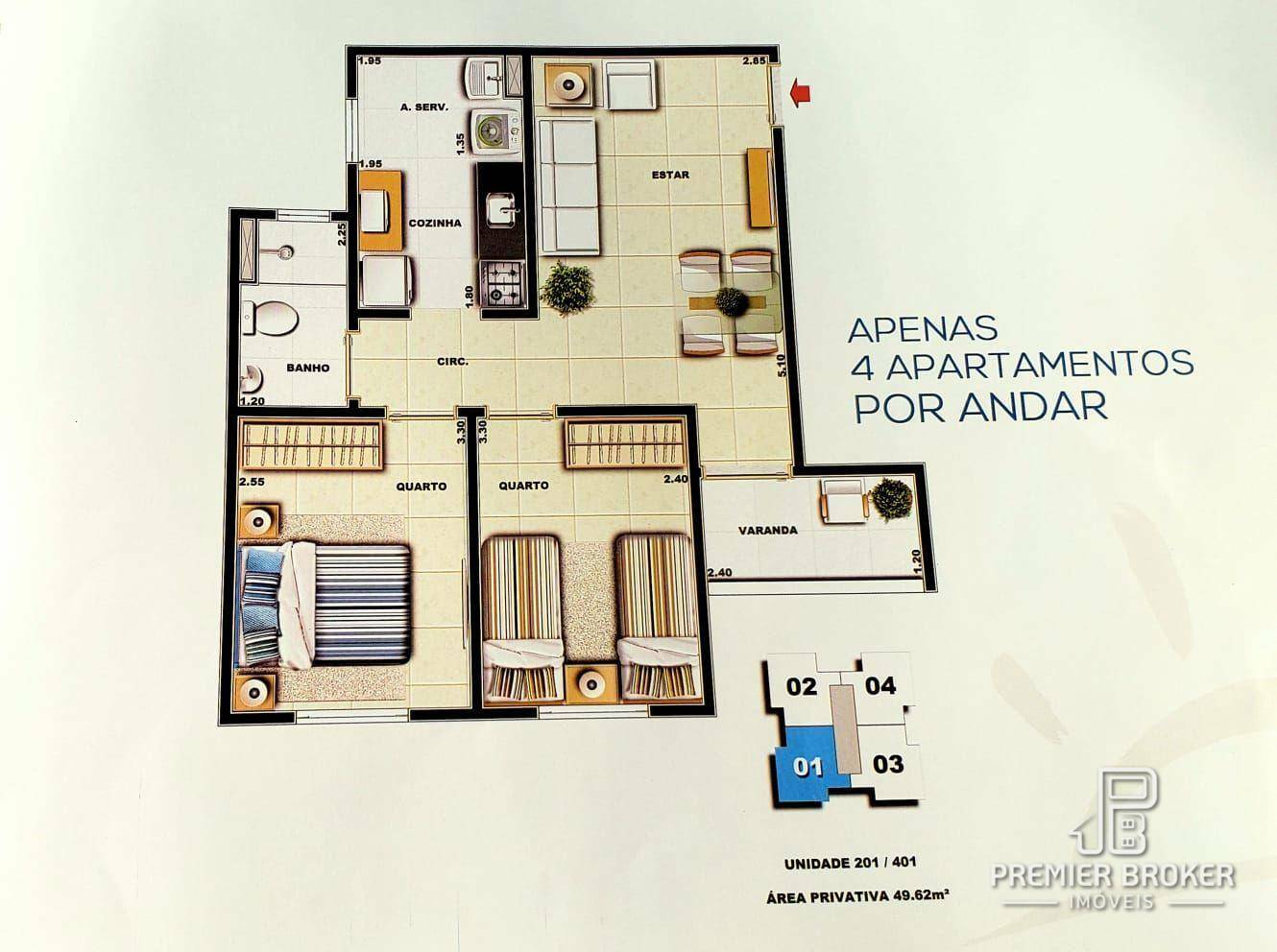 Apartamento à venda com 2 quartos, 50m² - Foto 5