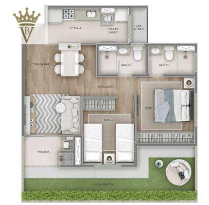 Apartamento à venda com 2 quartos, 51m² - Foto 2