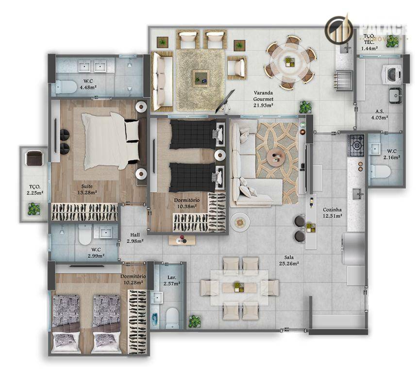 Apartamento à venda com 3 quartos, 127m² - Foto 37