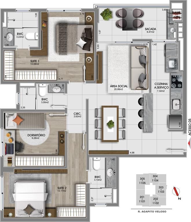 Apartamento à venda com 2 quartos, 79m² - Foto 17