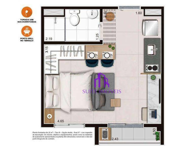 Apartamento à venda com 2 quartos, 38m² - Foto 4