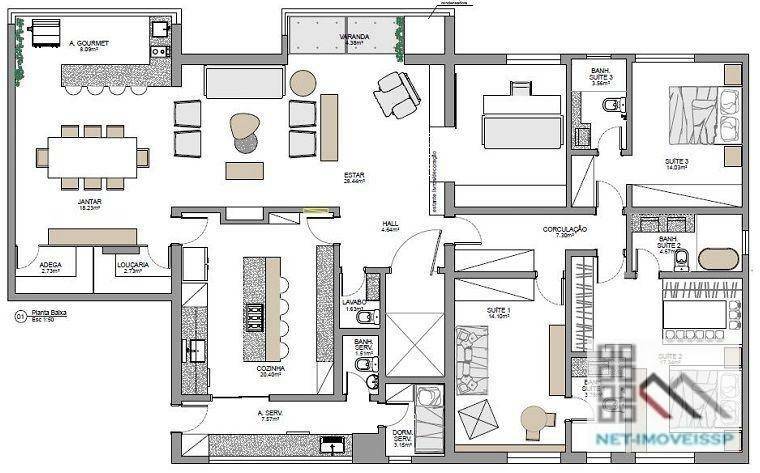 Apartamento à venda com 4 quartos, 202m² - Foto 51