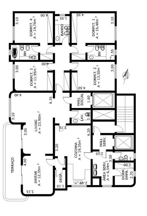 Apartamento à venda com 4 quartos, 205m² - Foto 3