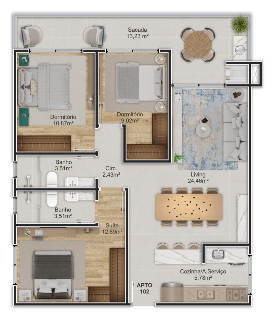 Apartamento à venda com 2 quartos, 70m² - Foto 14