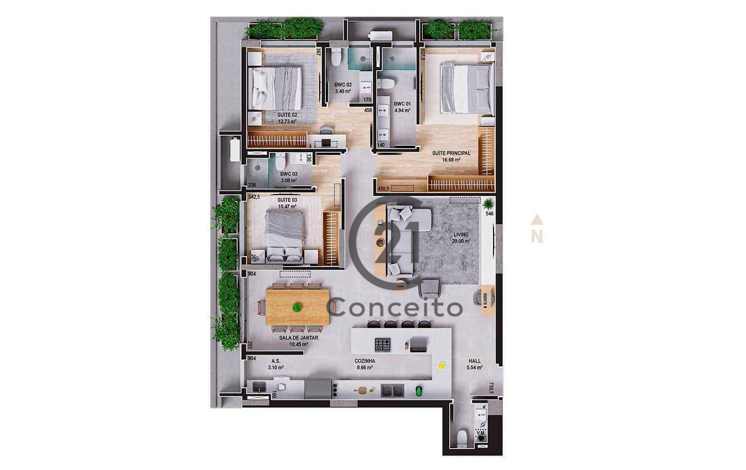 Apartamento à venda com 3 quartos, 129m² - Foto 8