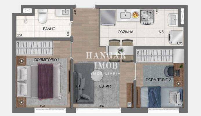 Apartamento à venda com 2 quartos, 36m² - Foto 6