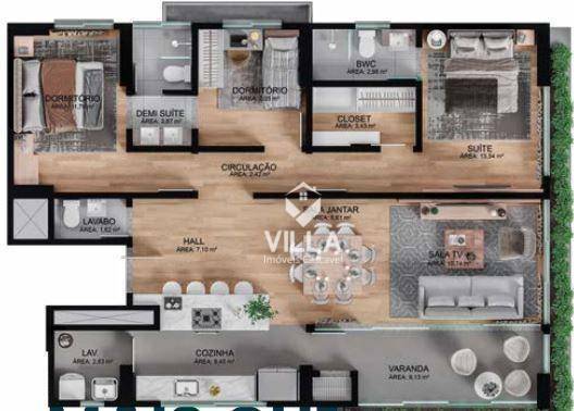 Apartamento à venda com 3 quartos, 107m² - Foto 7