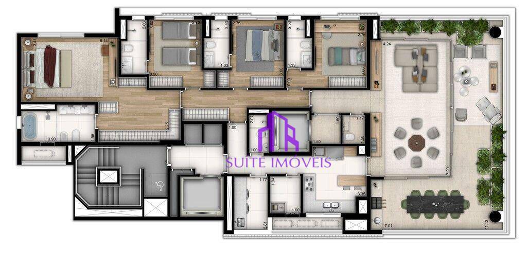 Apartamento à venda com 4 quartos, 238m² - Foto 24