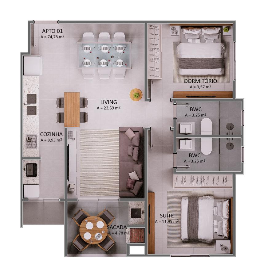 Apartamento à venda com 2 quartos, 74m² - Foto 20