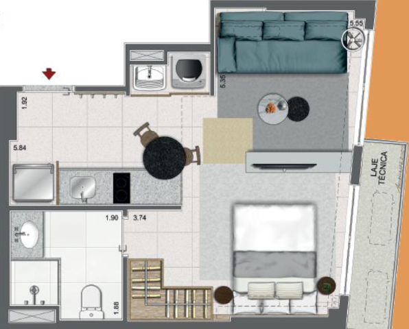 Apartamento à venda com 1 quarto, 61m² - Foto 25