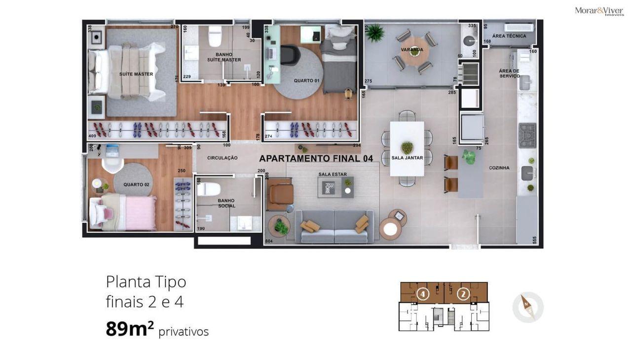 Apartamento à venda com 3 quartos, 89m² - Foto 14