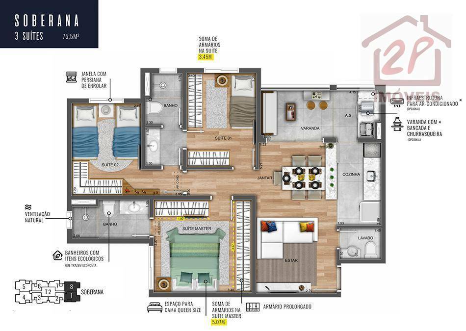 Apartamento à venda com 2 quartos, 55m² - Foto 34