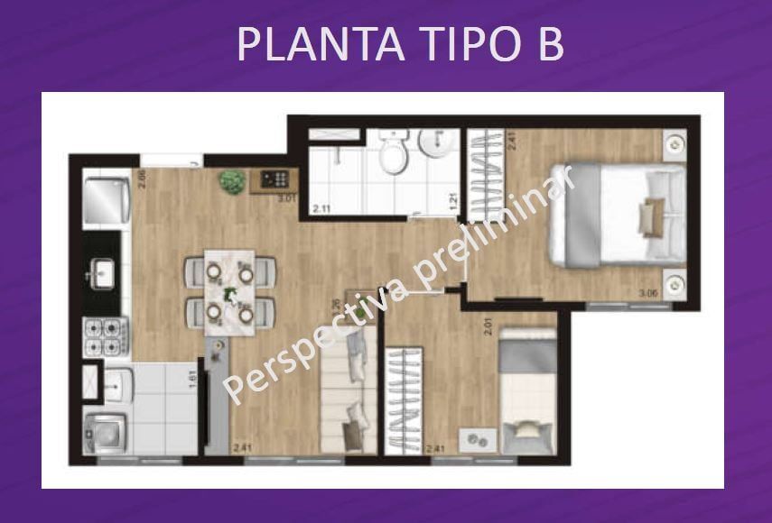 Apartamento à venda com 2 quartos, 40m² - Foto 4