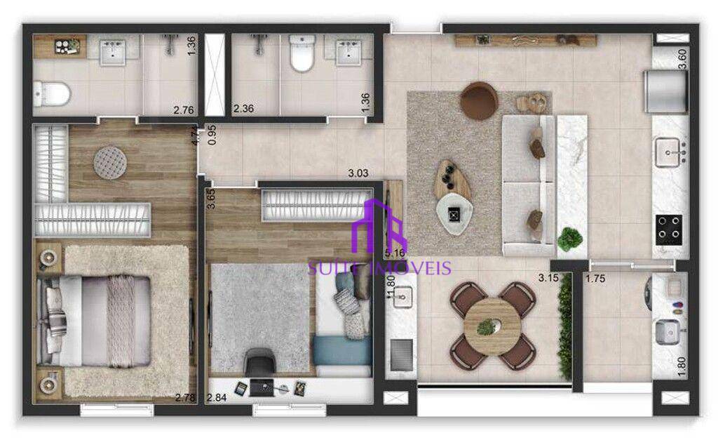 Apartamento à venda com 3 quartos, 177m² - Foto 4