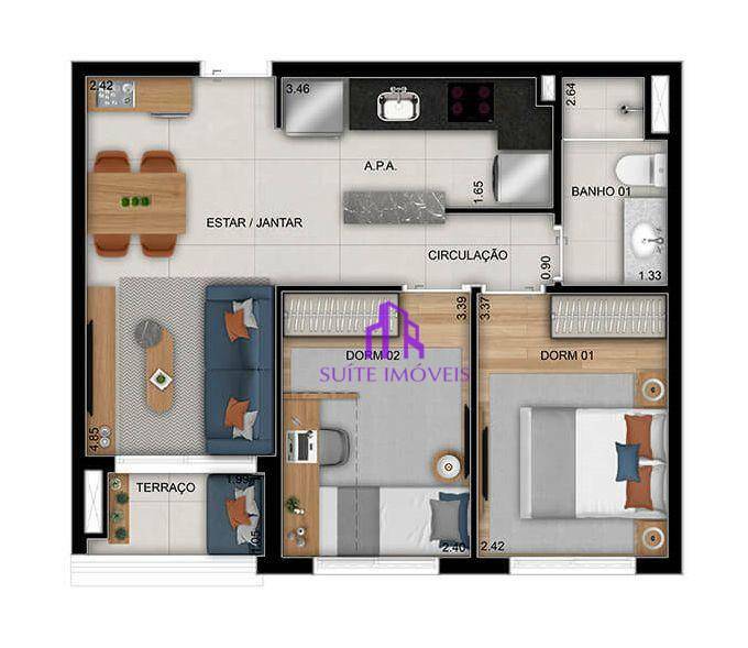 Apartamento à venda com 2 quartos, 50m² - Foto 13