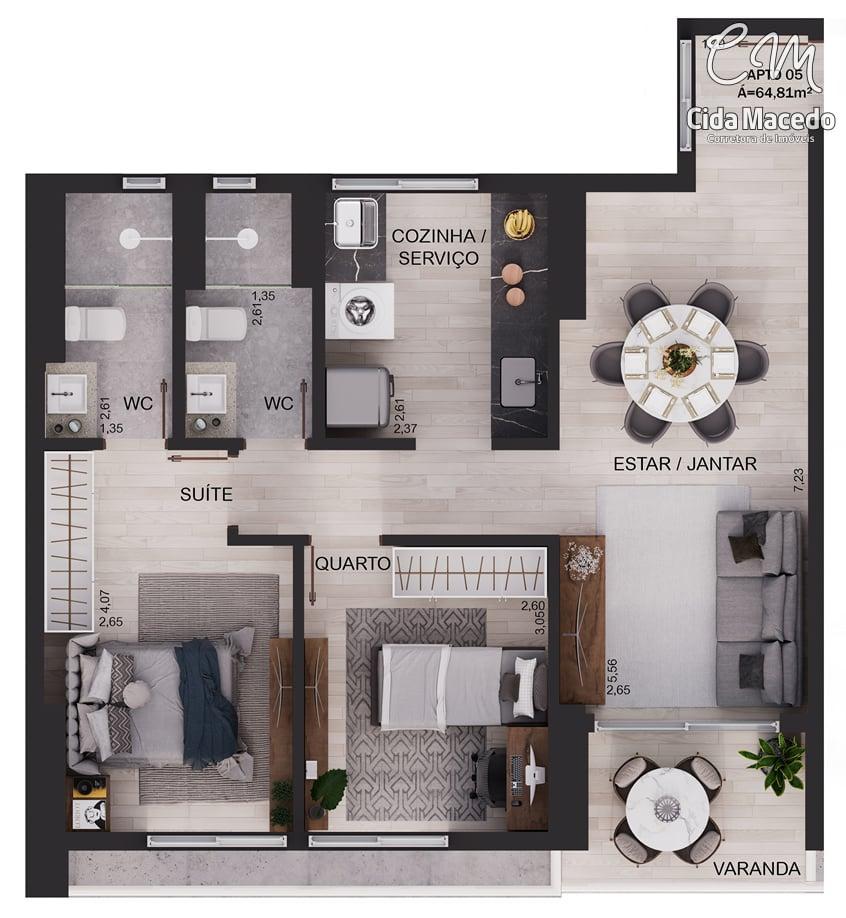 Apartamento à venda com 2 quartos, 64m² - Foto 25