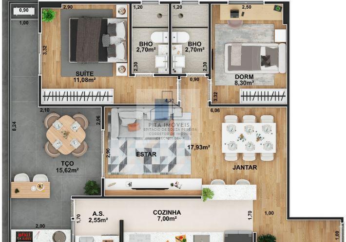 Apartamento à venda com 2 quartos, 80m² - Foto 44