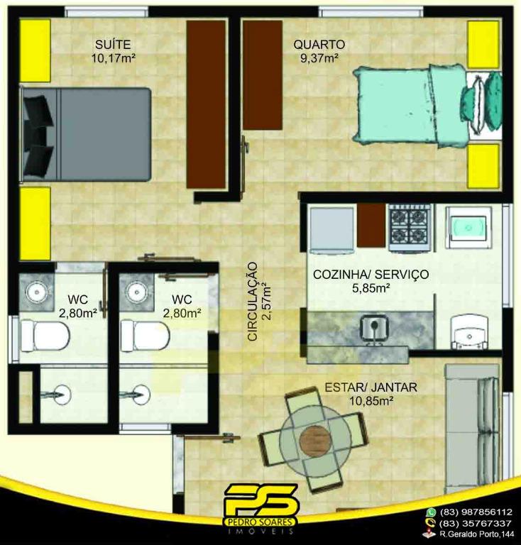 Apartamento à venda com 2 quartos, 50m² - Foto 8