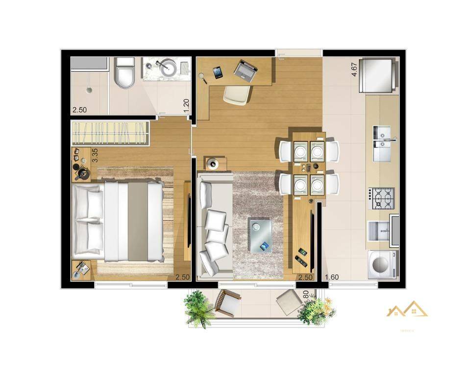 Apartamento à venda com 1 quarto, 37m² - Foto 12