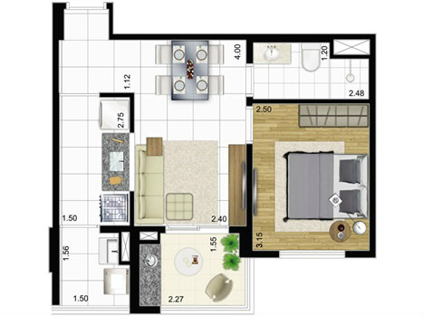 Apartamento à venda com 1 quarto, 42m² - Foto 2