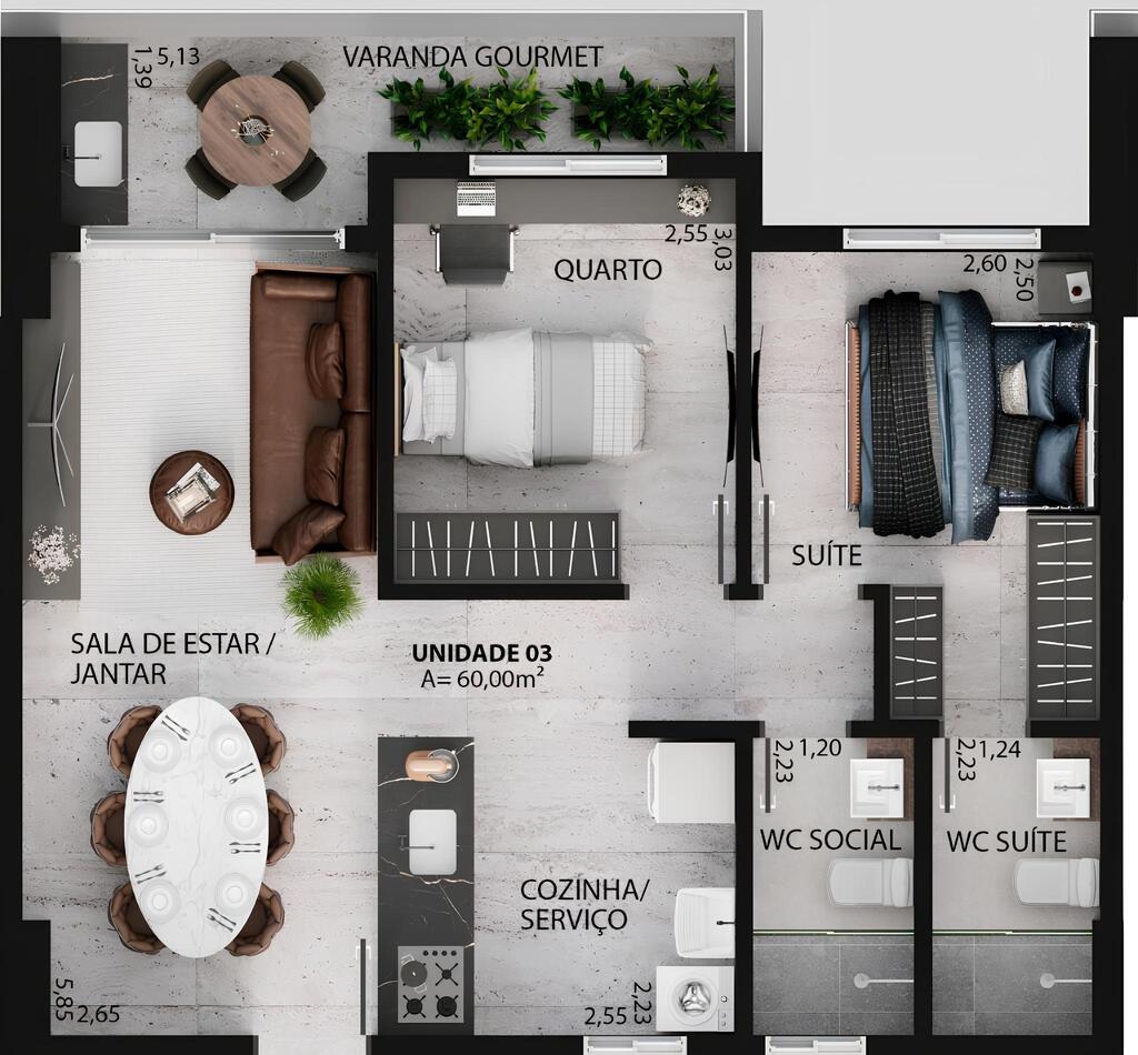 Apartamento à venda com 2 quartos, 60m² - Foto 20