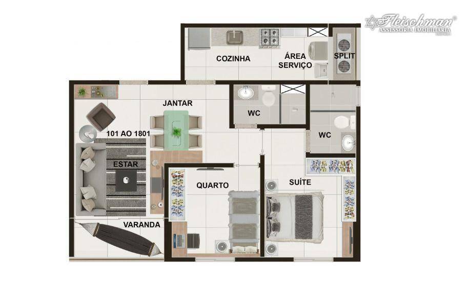 Apartamento à venda com 2 quartos, 58m² - Foto 14