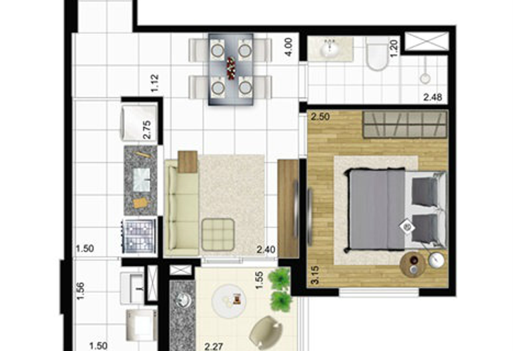 Apartamento à venda com 2 quartos, 39m² - Foto 2