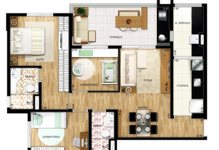 Apartamento à venda com 3 quartos, 79m² - Foto 2