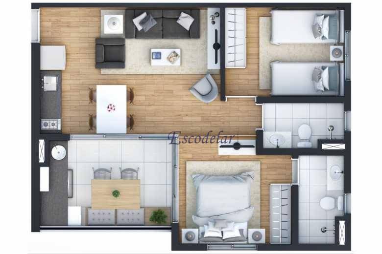 Apartamento à venda com 2 quartos, 53m² - Foto 7