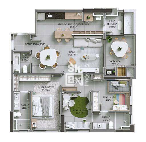 Apartamento à venda com 3 quartos, 97m² - Foto 4