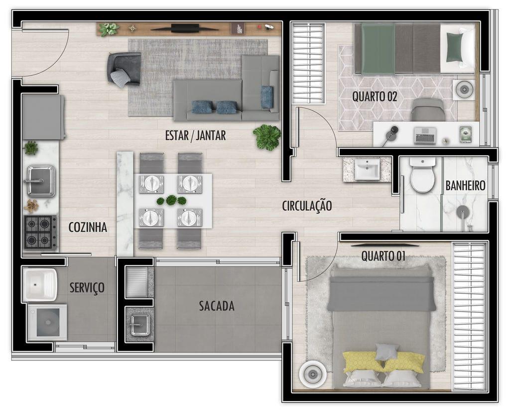 Apartamento à venda com 2 quartos, 45m² - Foto 18