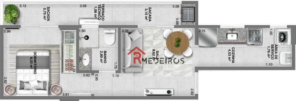 Apartamento à venda com 1 quarto, 39m² - Foto 16