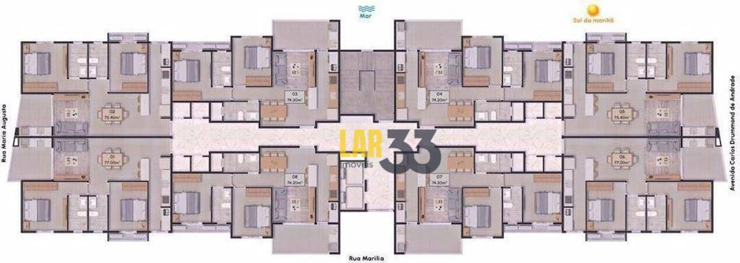 Apartamento à venda com 2 quartos, 71m² - Foto 9