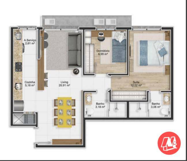 Apartamento à venda com 2 quartos, 76m² - Foto 5