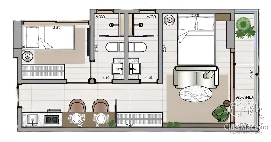 Apartamento à venda com 2 quartos, 36m² - Foto 5