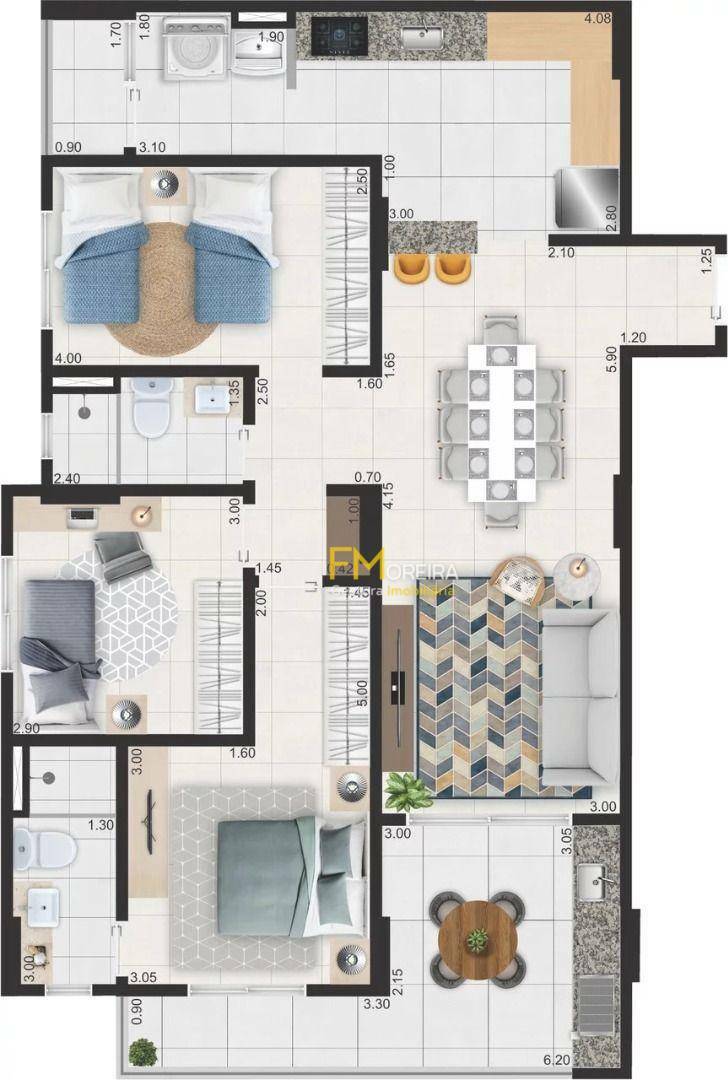 Apartamento à venda com 3 quartos, 104m² - Foto 8