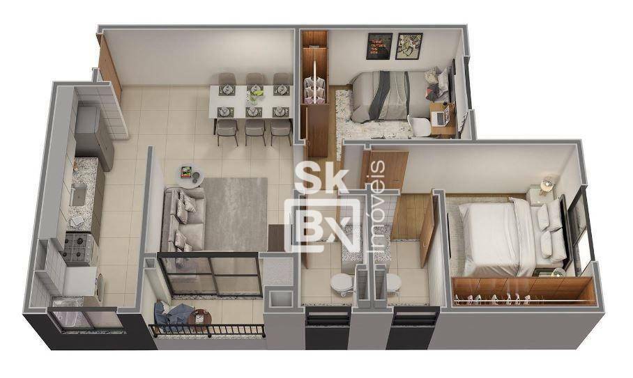 Apartamento à venda com 2 quartos, 52m² - Foto 2