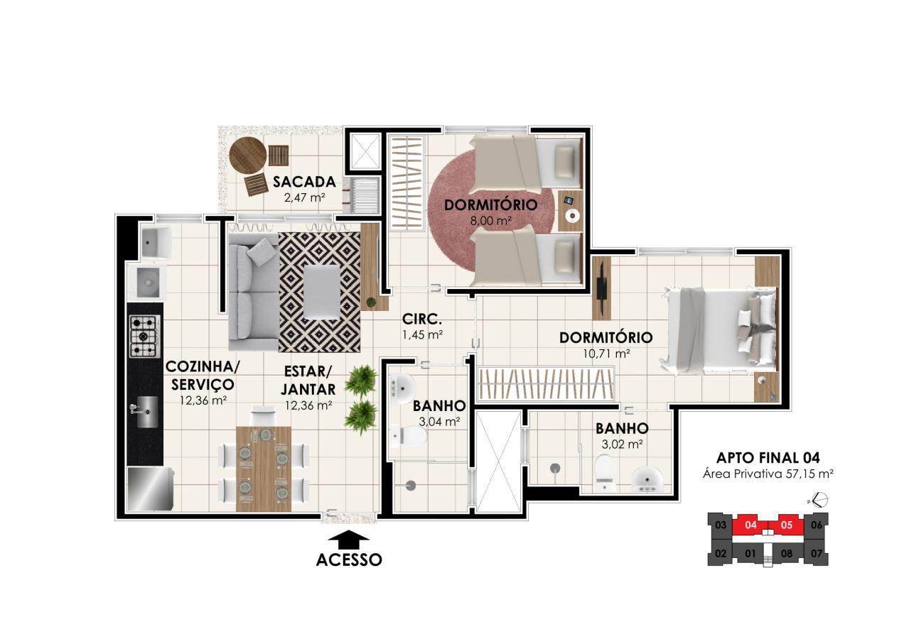 Apartamento à venda com 2 quartos, 54m² - Foto 21