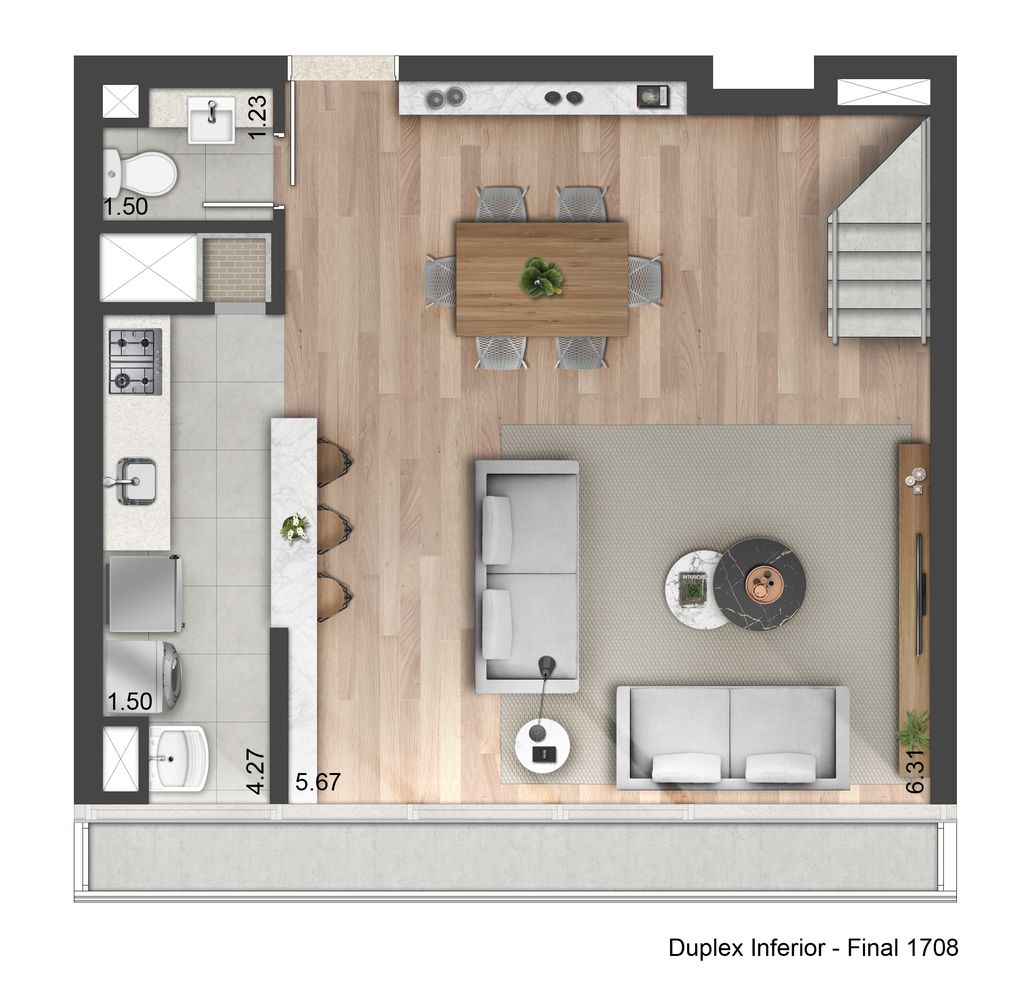 Apartamento à venda com 1 quarto, 55m² - Foto 4