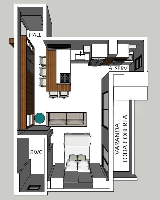 Apartamento à venda com 1 quarto, 48m² - Foto 7