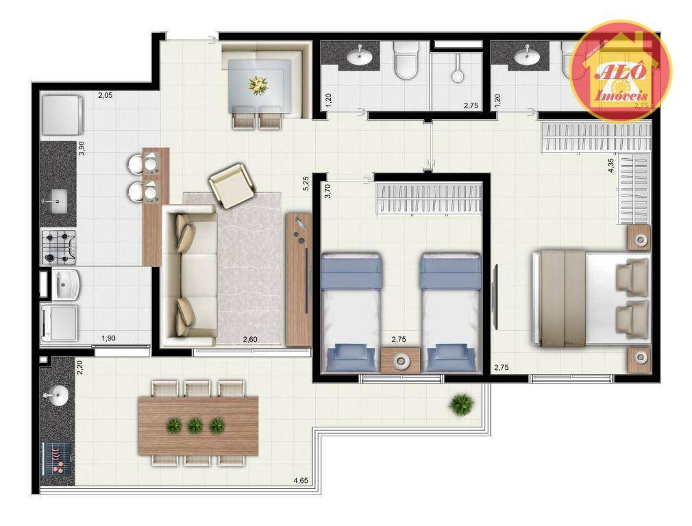 Apartamento à venda com 2 quartos, 73m² - Foto 2