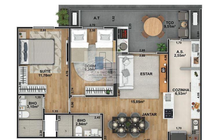 Apartamento à venda com 2 quartos, 68m² - Foto 45