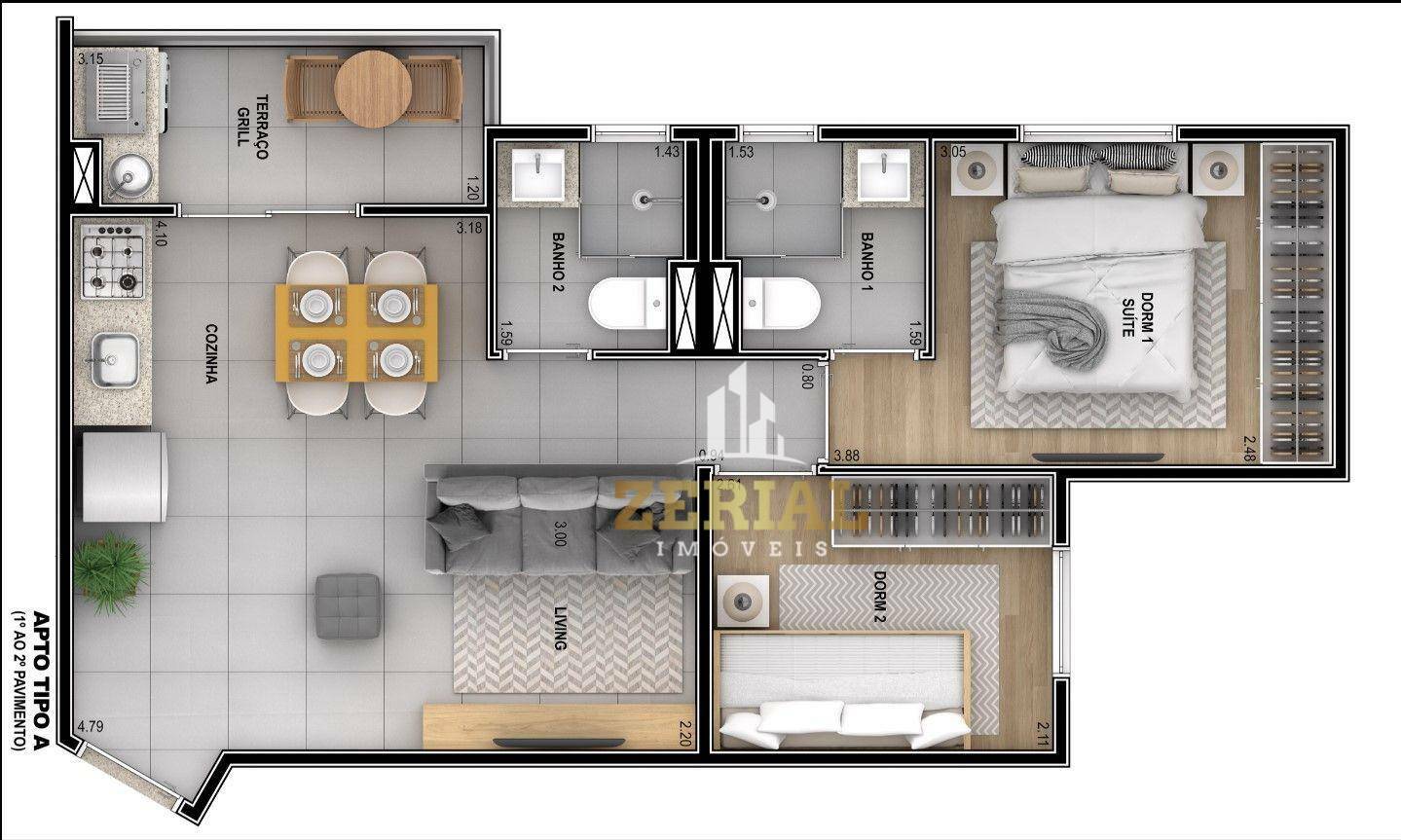 Apartamento à venda com 2 quartos, 45m² - Foto 1