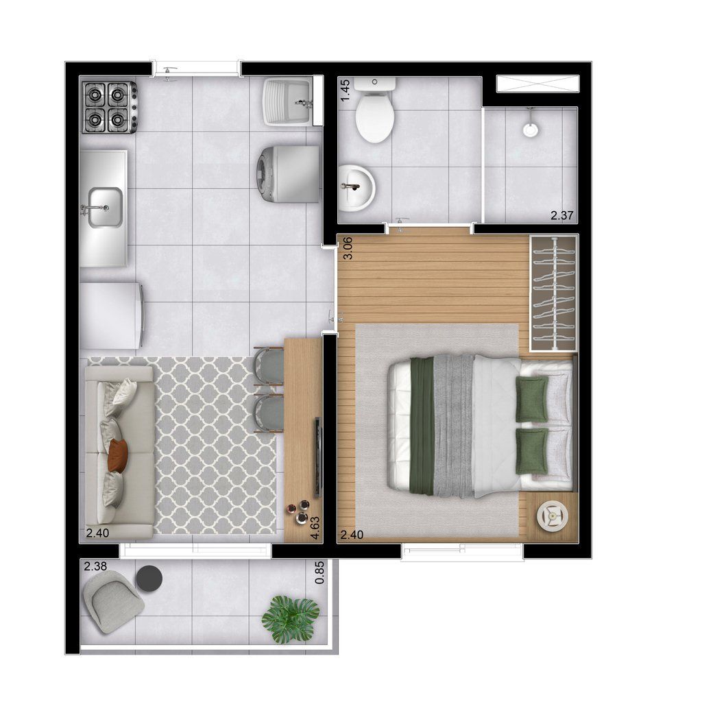 Apartamento à venda com 1 quarto, 26m² - Foto 4