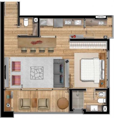 Apartamento à venda com 1 quarto, 67m² - Foto 4