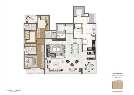 Apartamento à venda com 3 quartos, 184m² - Foto 3