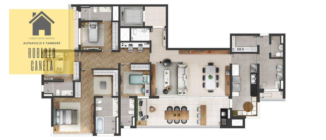 Apartamento à venda com 4 quartos, 228m² - Foto 3