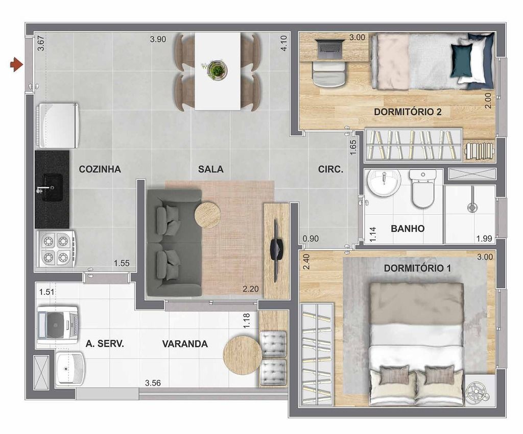 Apartamento à venda com 2 quartos, 44m² - Foto 29