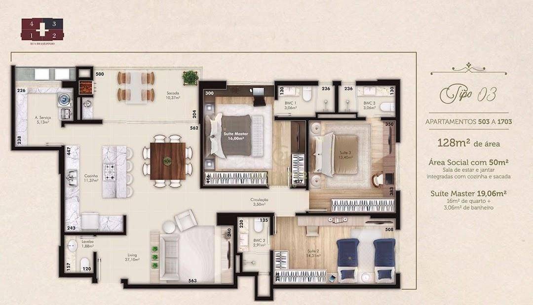 Apartamento à venda com 3 quartos, 128m² - Foto 8